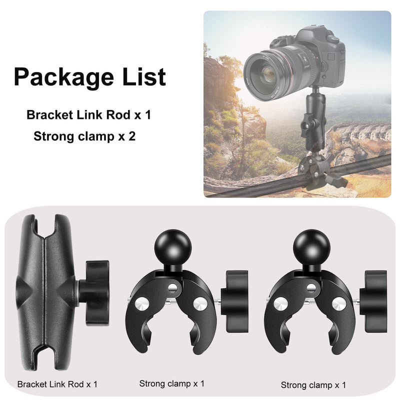 [AUSTRALIA] - Super Clamp Dualheads Crab Clamp, Action Camera Mount Crab Plier Clip Bracket Magic Arm 360 Rotation Double Ball Head Umbrella Mount for Motorcycle/Cross Bars/Photography Light Stand/Photo Boom Stand 