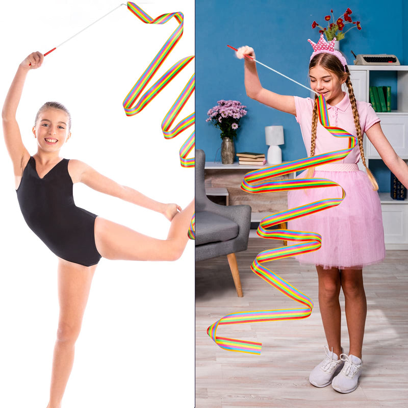 4 Pack Twirling Baton 21 Inch Band Marching Baton Stainless Steel Conductors Metal Gymnastics Parade Stick Dance Ribbon Streamer for Kid Girl