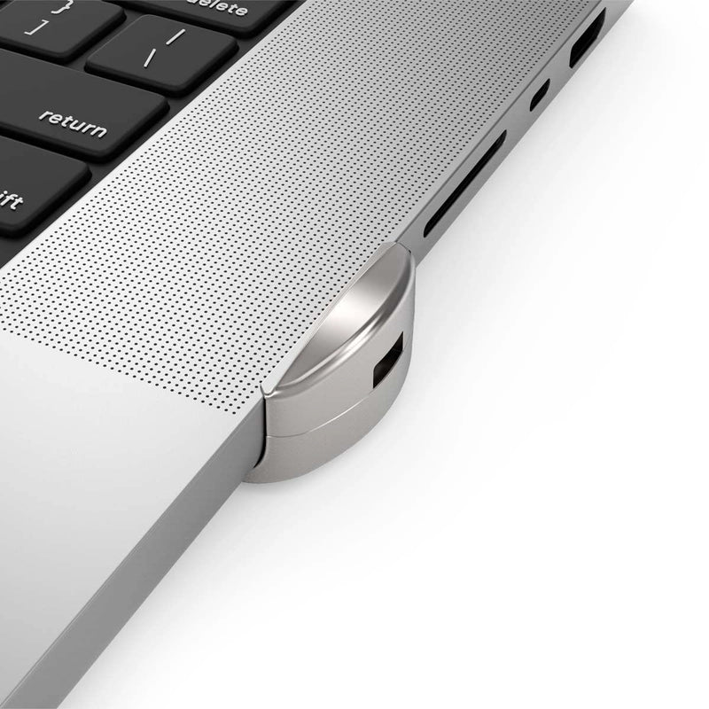 Compulocks Ledge Lock Adapter for MacBook Pro 14" M1, M2 & M3 with Keyed Cable Lock Silver