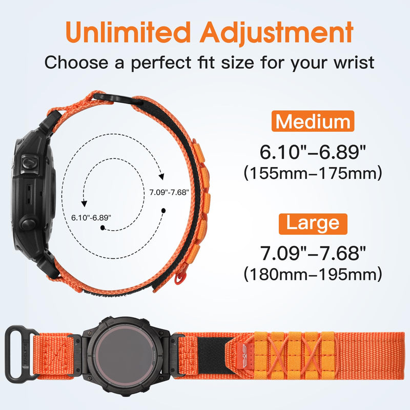 Bandletic Tactical Band and Paracord Strap Compatible with Garmin Watch 22mm