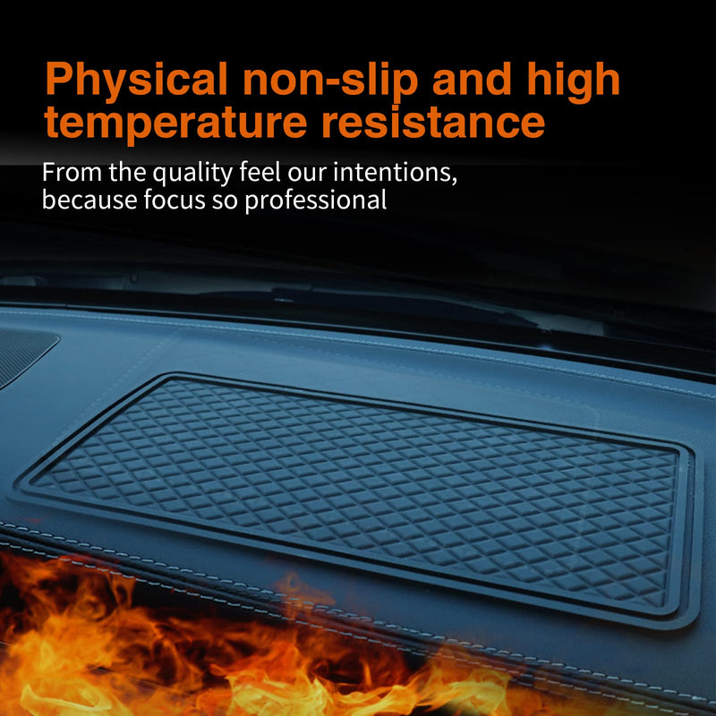 1 PC Car Dashboard Non Slip Mat, 11.8In x 5.7In Anti-Slip Phone Hold Dashboard Sticky Pad for Radar Detector, Cell Phone, Keys, Glass, Mirrors, Metal (Black) No Diamond