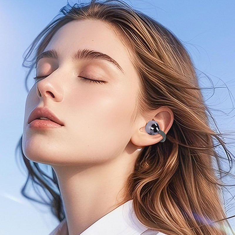 Dpofirs Clip On Earbuds, Jewelry Inspired Bluetooth Wireless Open Ear Headphones, with Butterfly Earrings, Lightweight Clip Earring Earphones, for Women Sports Workouts