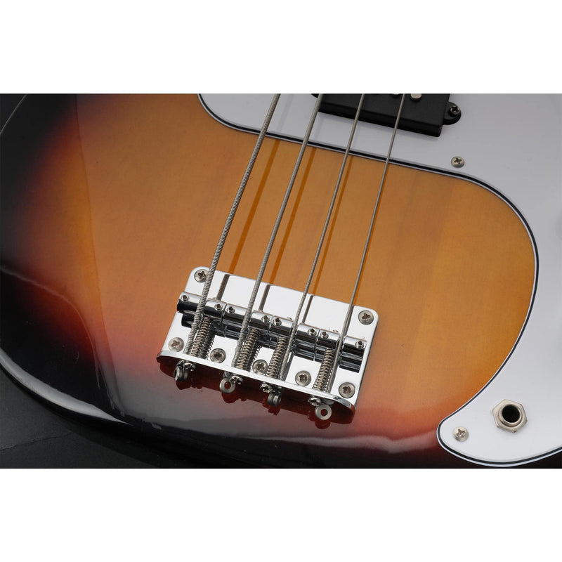 Musiclily Pro 19mm Steel Bass Bridge Saddles for 4-String Precision Jazz Bass, Chrome (Set of 4)