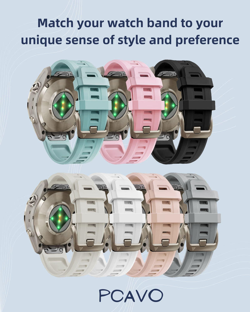20MM Watch Band for Garmin fenix 5s 6s 7s pro solar Quick fit with light gold buckle soft silicone 20 bands Replacement for garmin epix pro gen 2 42mm Descent Mk2s/3/3i for women 20-White and Sea Foam