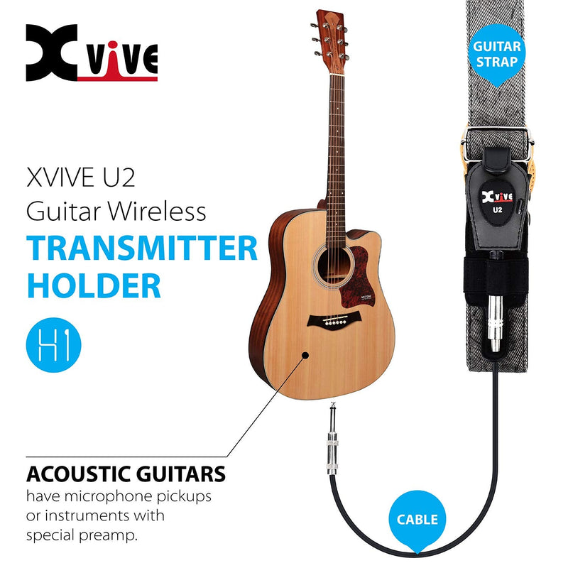 Xvive U2 Guitar Wireless Transmitter Holder,Upgrade 1/4 Cable Compatible Others Transmitter H1