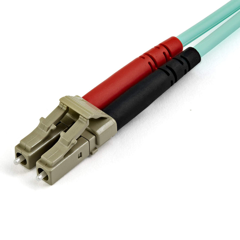 StarTech 50ft/15m OM4 Multimode Fiber Cable, LC to LC, Optic (450FBLCLC15) | Low insertion loss, 125, LSZH, Jumper Cord, OM4 laser-optimized aqua fiber, 100Gbps, UPC polished ends, Aramid fiber, 100G 49 ft / 15 m standard