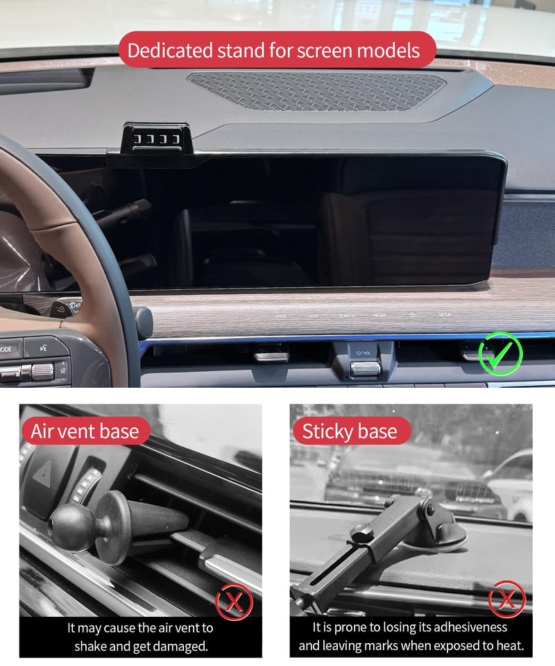 Auto Clamp Car Phone Holder for Kia EV9 2024-2026 Accessories, 12.3" Screen | Universal Mechanical Clip Cell Phone Mount Accessories Fit iPhone Android,Automobile Cradle GPS Dashboard Navigation Bracket
