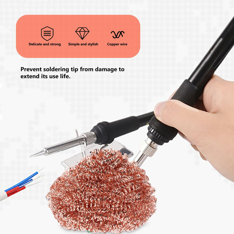 iplusmile Pack of 10 Cleaning Balls, High Performance Cleaner, Dish Washer, Robust Scouring Balls for Kitchen Cleaning, Soldering Accessories, Cleaning Brush, Nozzle Cleaner, Soldering Tip Cleaner,