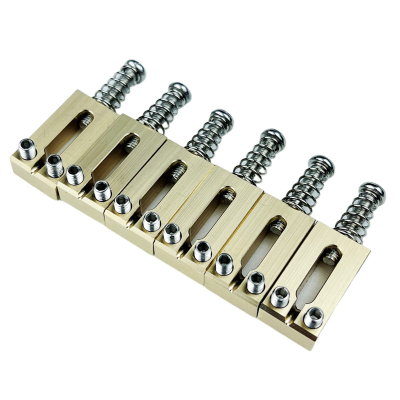 Kaynes 6PCS 10.8mm Guitar Bridge Saddles – Brass Tremolo Bridges Saddle for Fender Telecaster Tele TL Stratocaster Strat ST Style Electric Guitar Replacement (10.8MM)