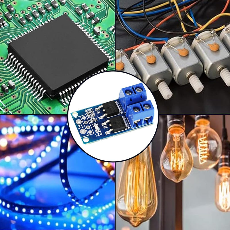 8 Pcs DC 5V-36V 400W FET Trigger Switch Drive Module Board Dual Mosfet Driver Module Dual High Performance Switching Driver Module PWM Controller Switch Panel Driver Module for Ar-duino