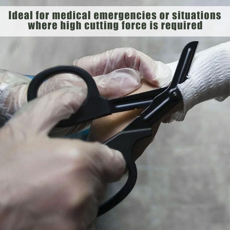 Pack of 2 Medical Bandage Scissors, Rescue Scissors, Bandage Scissors, Nurse, CModern, Ambidextrous, Stainless Steel, Black + Green, 15 cm