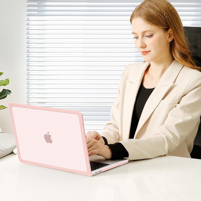 MOSISO Compatible with MacBook Pro 13 inch Case M2 2024-2016 A2338 M1 A2251 A2289 A2159 A1989 A1708 A1706, Soft TPU Bumper Anti-Cracking&Anti-Fingerprint Plastic Hard Shell&Keyboard Cover, Pink