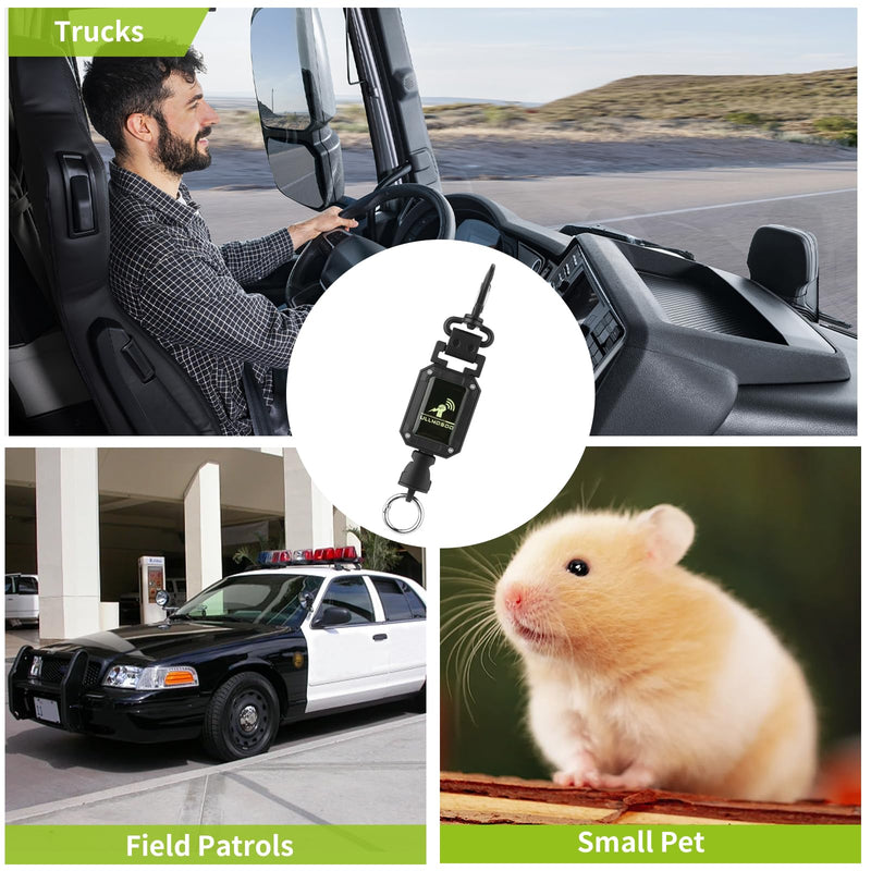 CB Mic Holder, 2Pcs Retractable Luminous Material 360° Rotatable Microphone Hanger Keeper CB Radio Accessory, Heavy-Duty Tether 32" Stainless Steel Cord with Adjustable Mount Kit for Night Driving 2