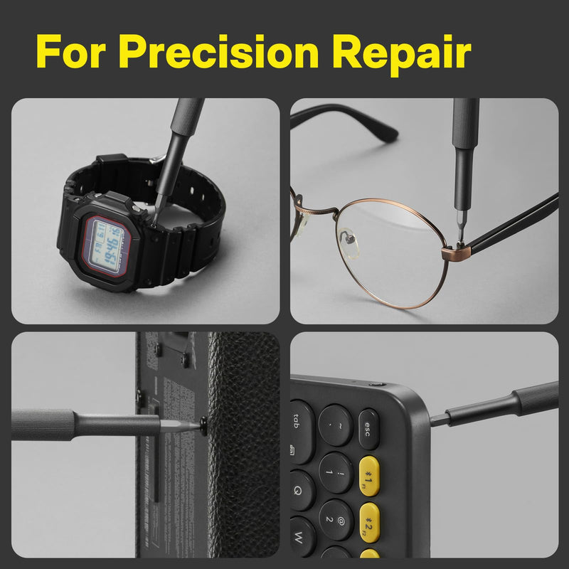 HOTO 28 in 1 Precision Screwdriver Set, Manual Small Screwdriver Set Magnetic Bits & Box, Mini Screwdriver Set for Eyeglasses, Electronics, Watches, Phones, Laptops, Cameras Repair Kit