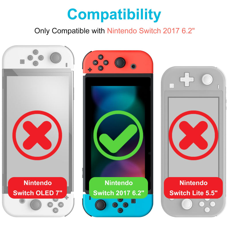 Screen Protector Compatible with Nintendo Switch, [Scratch Resist] [Bubble-Free] 0.2mm Ultra Thin 9H Hardness High Definition Premium Tempered Glass Compatible with Nintendo Switch 2017(3 Pack)