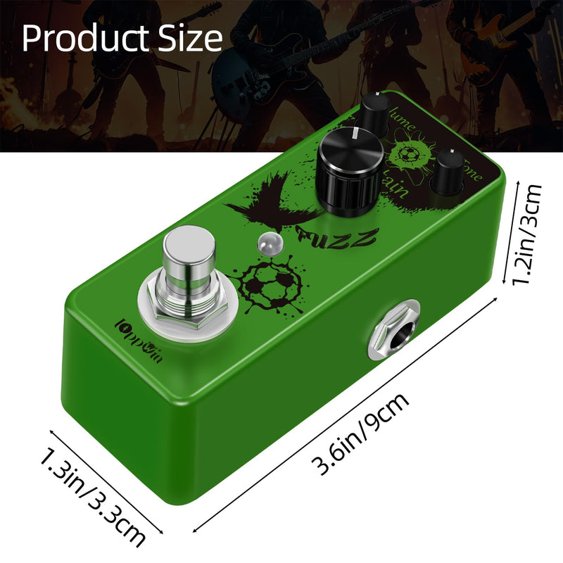 Fuzz Buff Guitar Effect Pedal - Legendary Sweet Fuzz Tone, Metal Enclosure, True Bypass, Mini Size (DC 9V)