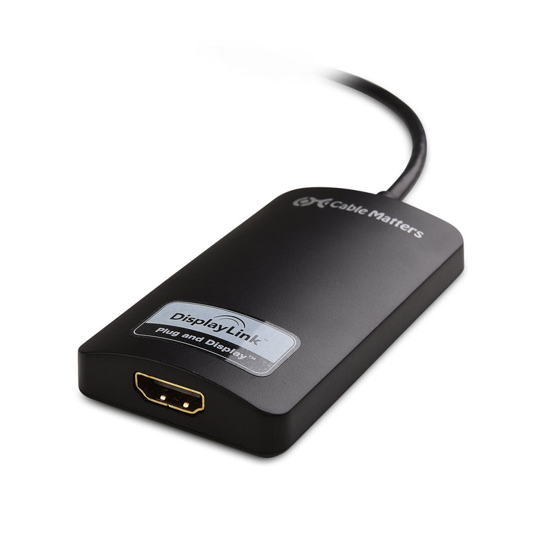 Cable Matters USB 3.0 to HDMI Adapter, USB to HDMI, Black | SuperSpeed USB 3.0, Compatible with Windows, up to 1440p