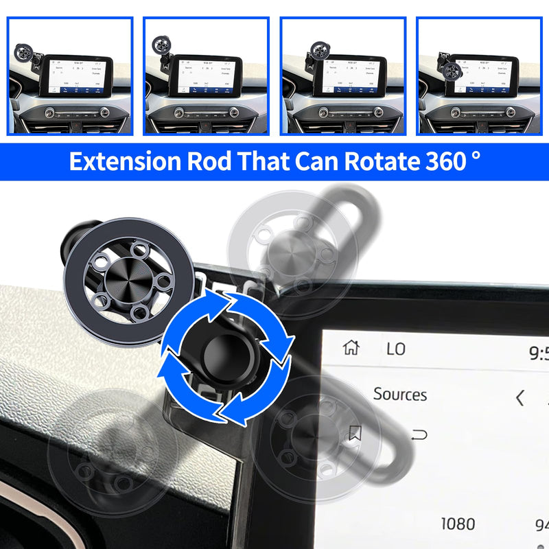 Car Phone Holder for Ford Escape 2020-2025 Accessories 8-inch Screen，Car Mount，[Strongest Magnets] 360° Rotation [Adjustable Extended Arm]，Compatible with All Cell Phones