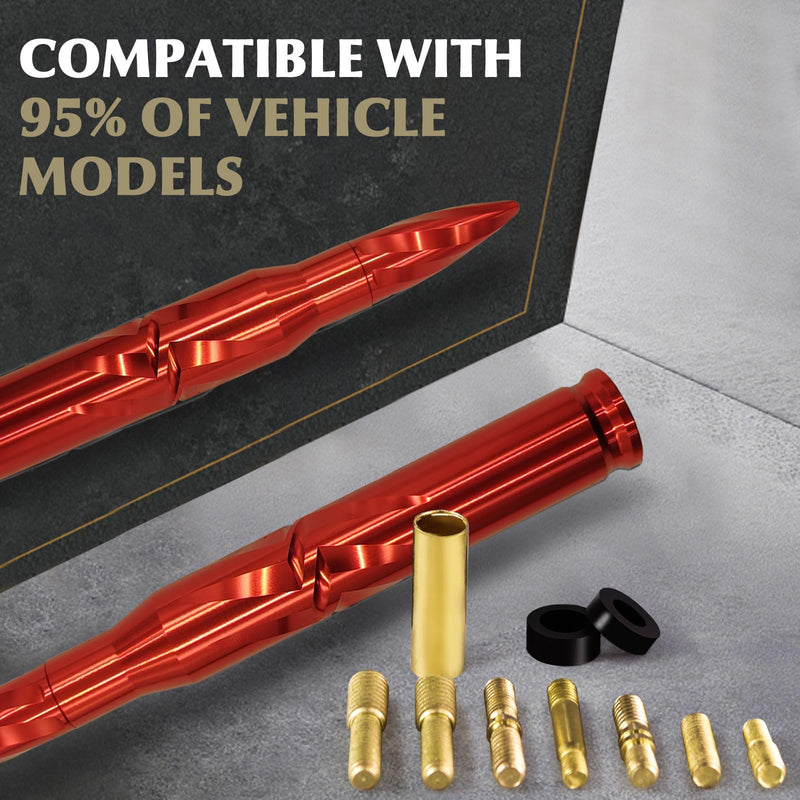 [AUSTRALIA] - 7.8in Car Truck Antenna Bullet Antenna Truck Accessories Silverado 1500 Ford F150 Dodge Ram 1500 GMC Sierra 1500 Ranger Short Replacement Antena para Carro (Red, 7.8in Spiral Style) Red Spiral Style 