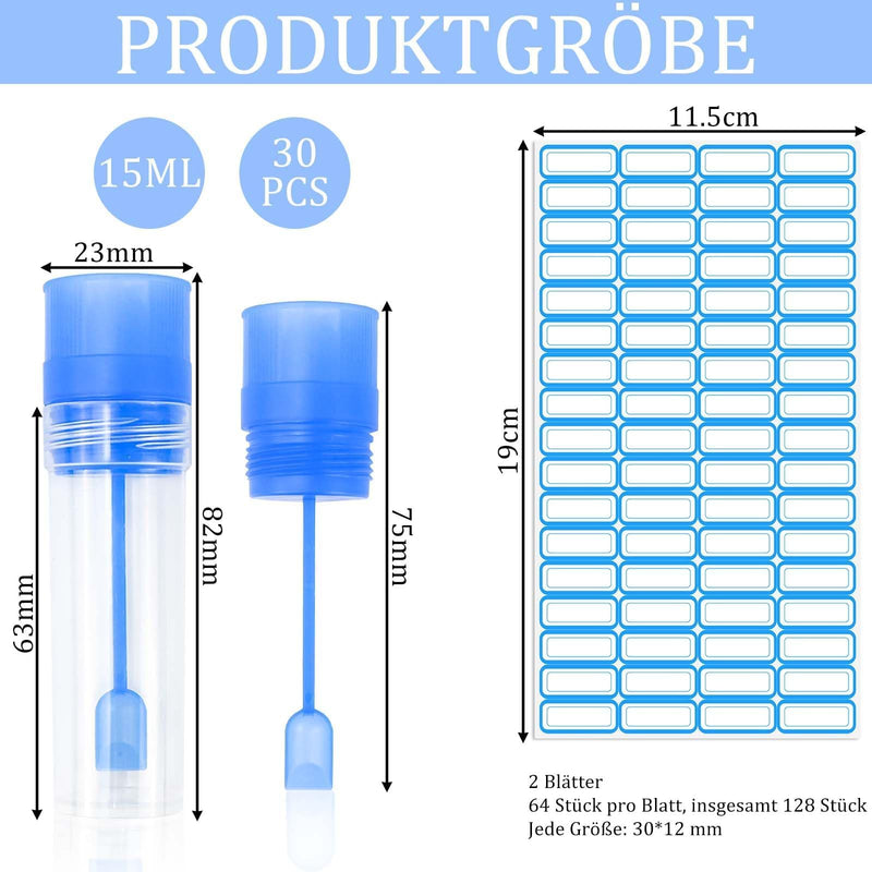 CONJURAIDE Pack of 30 Chair Sample Tubes, Sample Tubes 15 ml Faecal Sample Tubes Dog Cat Chair Sample Chair Tube Examination Tube with Spoon Protective Cover for Chair Sample Pets for Testing