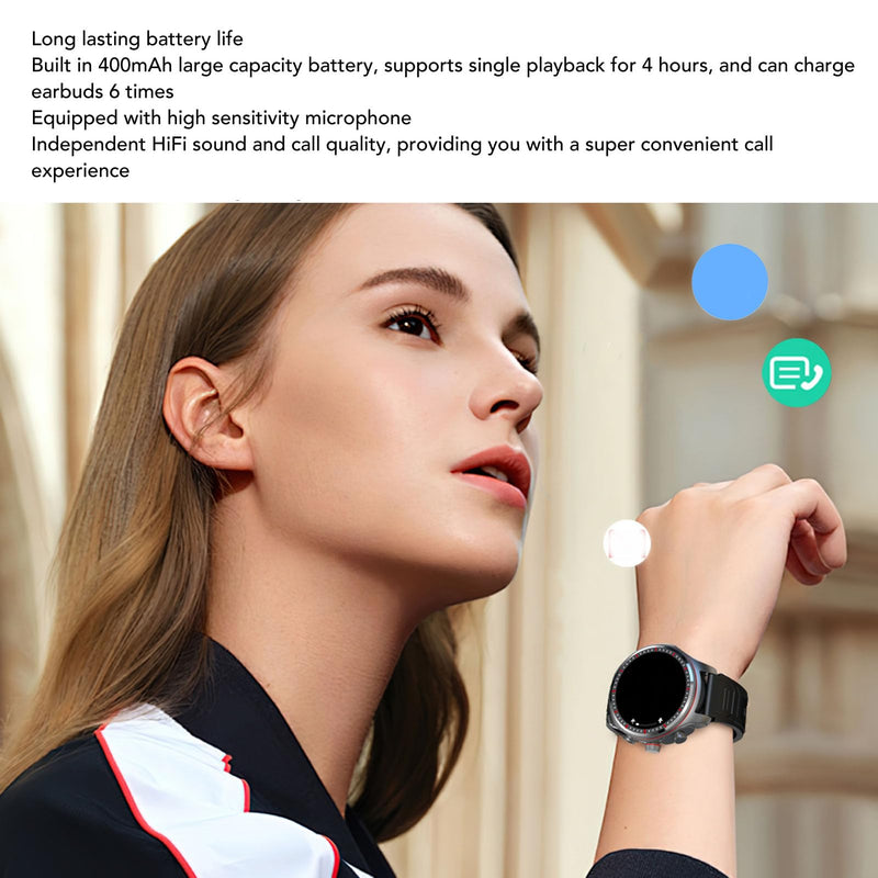 Smart Watch with Earbuds, 2 in 1 Smartwatch Fitness Tracker with 1.53 Inch HD Screen, Long Time Standby Sports Smart Watch with Sports Modes, Bluetooth Dual Calling Black