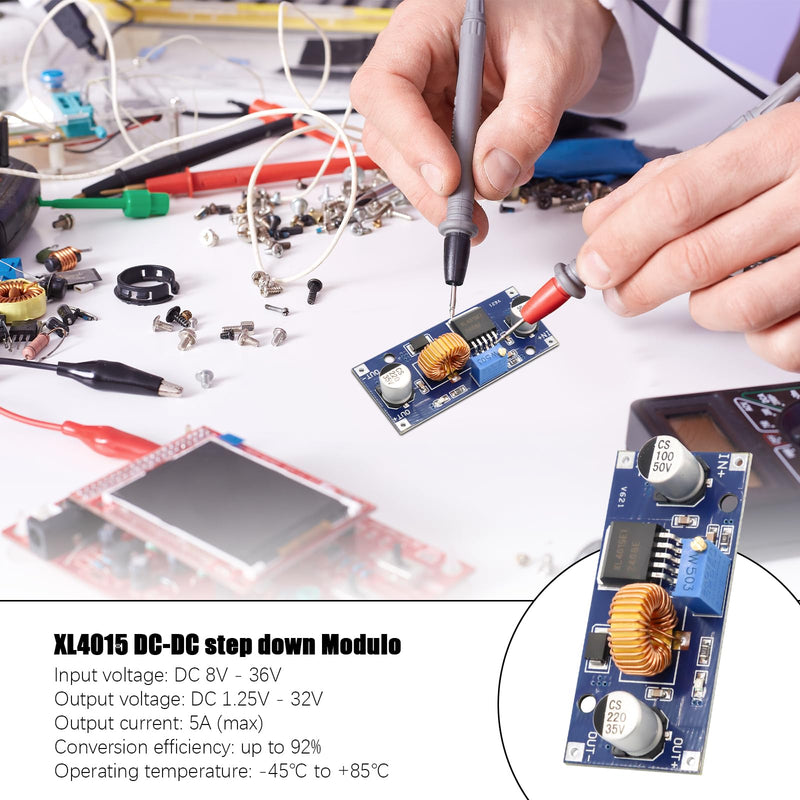 AYWHP DC-DC Step-Down Converter XL4015 6 Pieces 4-38V to 1.25-36V 5A 96% Efficiency for Arduino