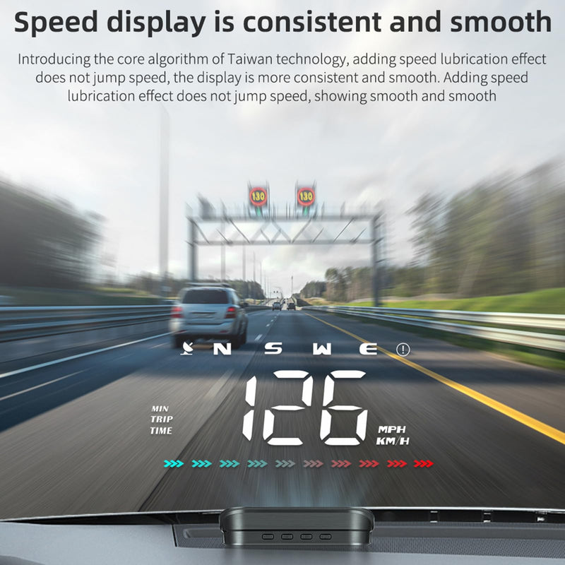 Shkalacar Heads up Display, GPS Speedometer for car, car hud Display Windshield, Direction Travel Time Distance Ambient Light Overspeed Alarm
