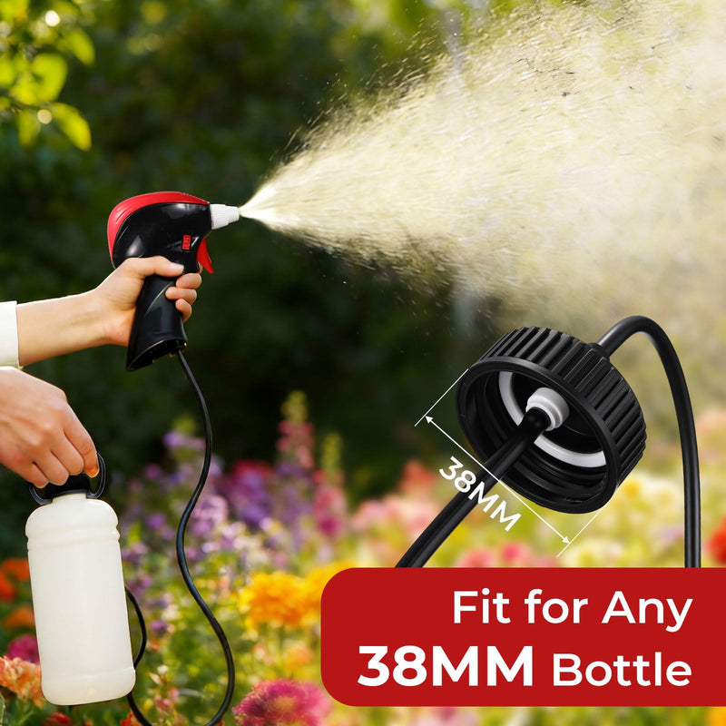 [AUSTRALIA] - 2 Pack Battery Powered Weed Sprayer,Electric Pistol Grip Sprayer with Holster& 53.15in Hose, Adjust Nozzle Fits 1 Gallon Jugs 38mm Cap for Weed Killer Spray Garden & Pest Control 2 