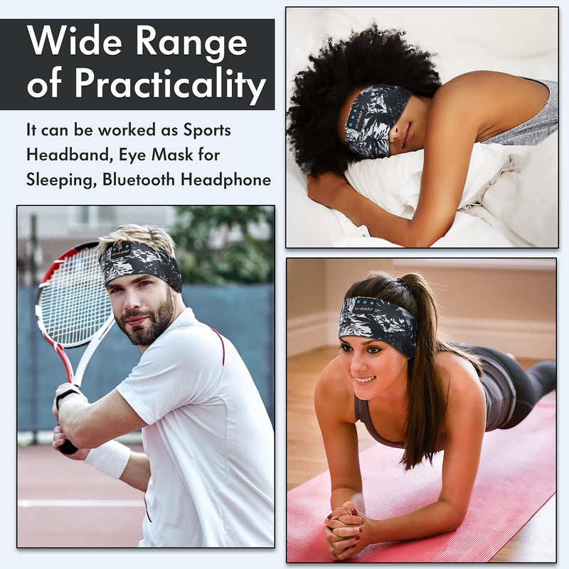 LC-dolida Sleep Headphones Bluetooth Headband Sleeping Cozy Band Wireless Headband