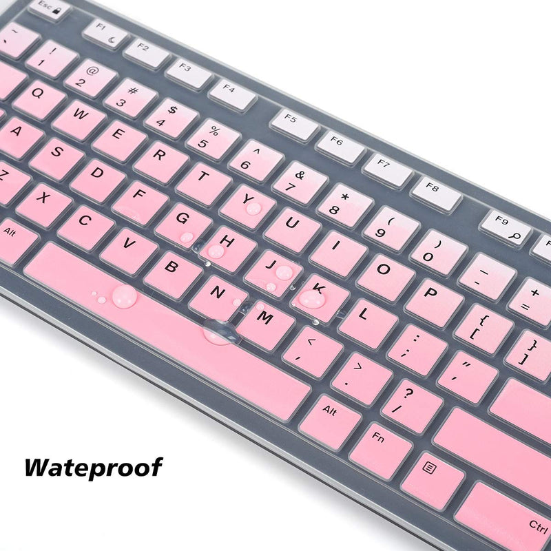 Keyboard Cover for Dell KM636 Wireless Keyboard & KB216 Wired Keyboard, Dell Optiplex 5250 3050 5460 7450 7050 & Inspiron AIO 3475/3670/3477 Desktop Keyboard, Dell KM636 Keyboard Cover - Gradual Pink