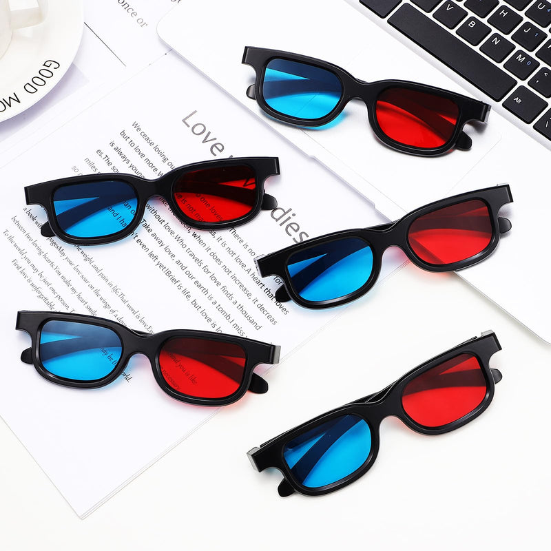 10Pcs 3D Glasses Red Blue Lenses Universal Movie Dimensional Video Frame Compatible with Tvs Computer Monitors Projectors Home Theater Movie Viewing