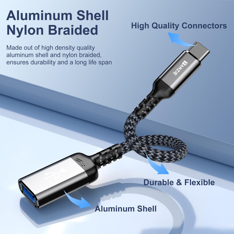[AUSTRALIA] - 2-Pack USB 3.0 to USB C Male Adapter, Type-C Male to USB Female, USB C Male to USB A Female Compatible with iPhone 15 Pro/Max, MacBook Pro Air 2024, iPad Pro, Google Pixel, Samsung Galaxy 