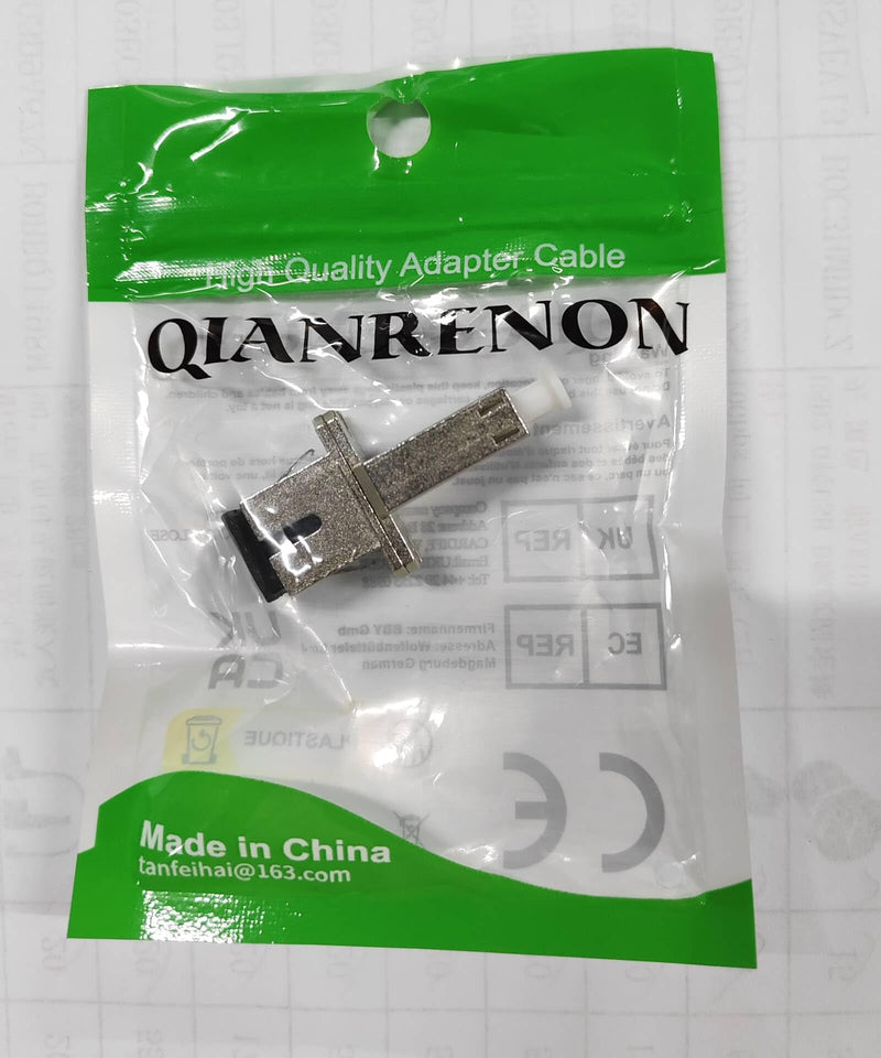 QIANRENON LC Female to SC Female Hybrid Fibre Optic Adapter Coupler SM 9/125μm LC/UPC to SC/UPC Simplex Fibre Optic Connector Socket, for FTTH Connection to Extend LC-SC Patch Cord Pigtail
