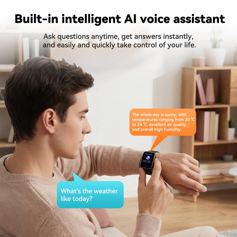 AI Chat Assistant,Smart Watch for Men Women,Translator Watch,Fitness Tracker with Heart Rate & Sleep Monitor,Answer/Make Call, 1.95" Touchsreen,100+Sport Modes,Smartwatch for iPhone/Samsung/Android