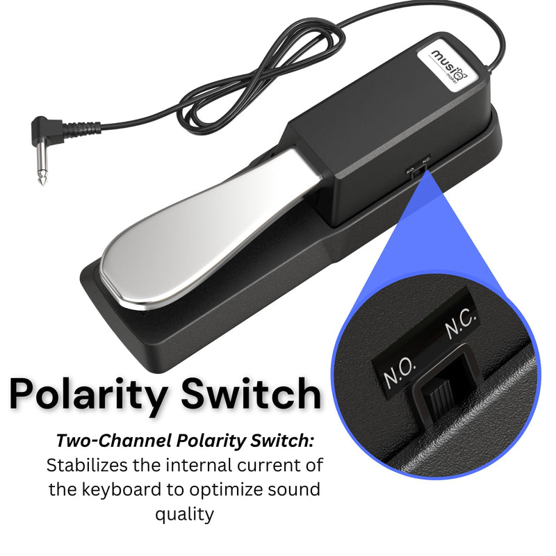 [AUSTRALIA] - Universal Sustain Pedal for Digital Piano & Electronic Keyboard, Anti-slip Foot Pedal with Polarity Switch 