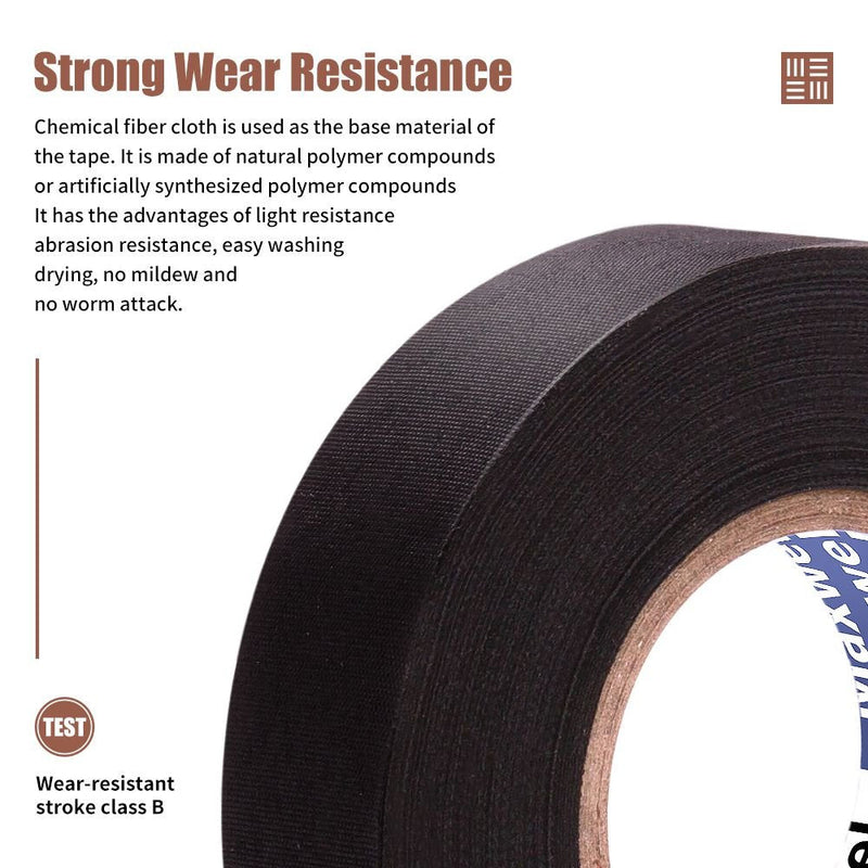 Automotive Wiring Harness Cloth Tape - Maxwel VERSAF51217 Chemical Fiber Cloth High Temp Wire Harness Wrapping Tape for Auto Electrical Wrap, Protection, Insulation 19MM × 25M Pack of 1 Piece