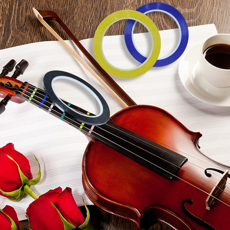 8 Rolls Violin Tape Fingerboard, 216 FT Violin Finger Guide Stickers, Cello Fingering Tape for for Fretboard Violins and Other Orchestral Instruments Violin Finger Guide (8 Colors)