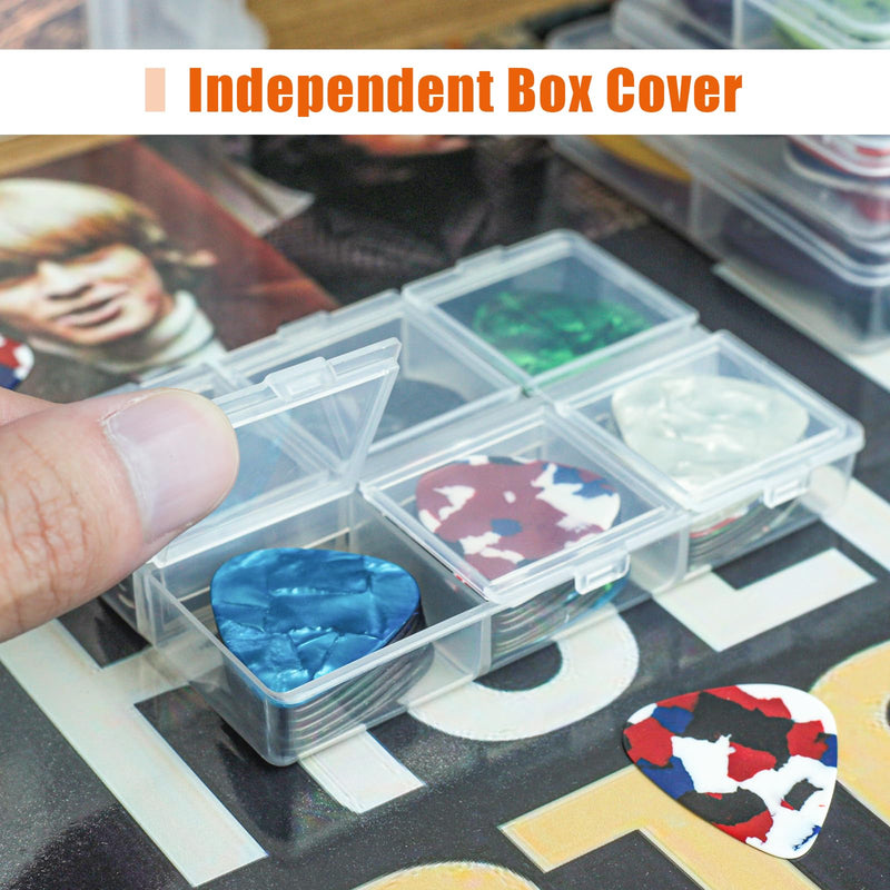 Guitar Pick Holder, Guitar Pick Case, 6-Grid Storage Organizer, Guitar Pick Storage Box, 60 Capacity, Box Only
