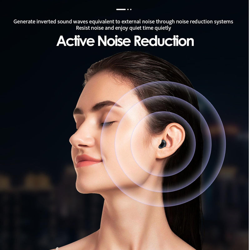 Touch Screen Earbuds Wireless Bluetooth Earphones ANC Noise Cancelling Waterproof Touchscreen Earbuds with Smart Screen Touch Case Small Tiny Smallest in Ear Earbud Long Battery Life Ear Buds White
