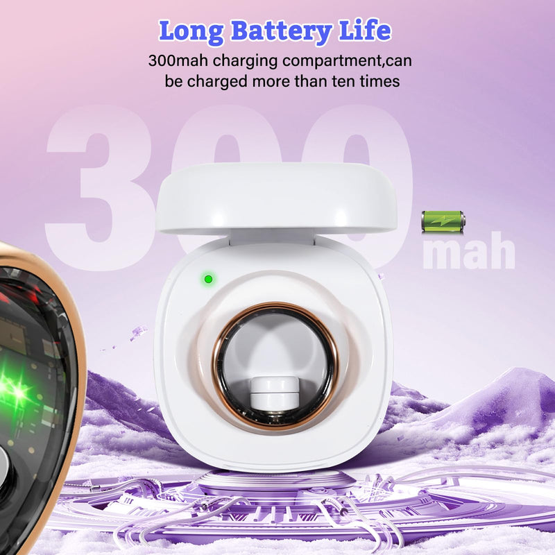 smart ring for women health rings smart ring blood pressure monitor fitness rings for women ring fitness tracker blood pressure ring for men fitness rings Waterproof for iPhone and Android, gold #7 Rose Gold 7#(17.3mm)