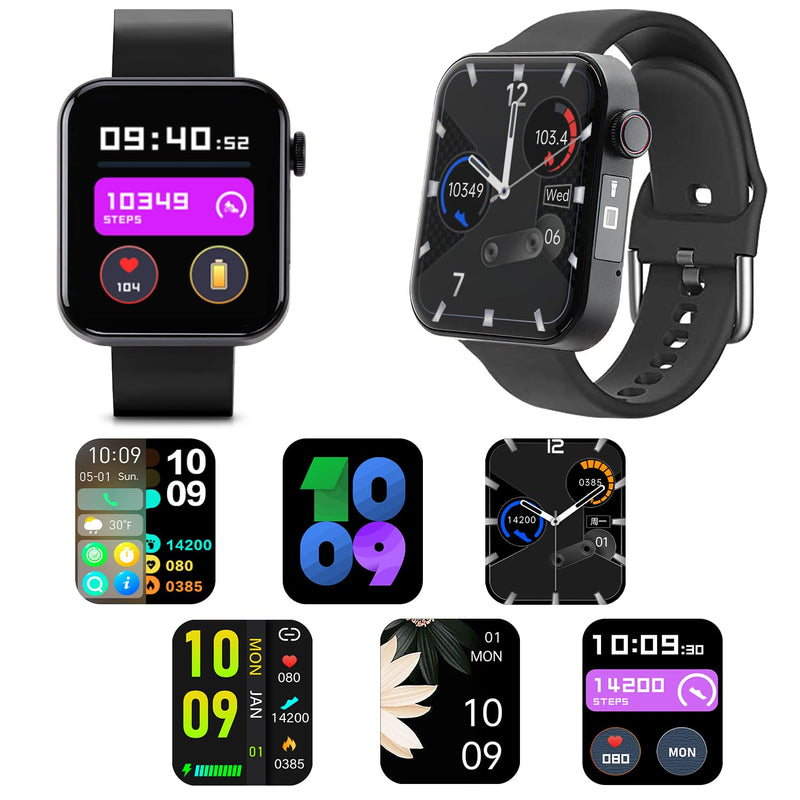 Life Watch Smart Heart Rate Blood Oxygen Body Temperature Sleep Monitor Fitness Steps Tracker Wireless Voice Call iOS &Android Compatible IP67 Waterproof Various Sport Fitness Modes Flash Light- Black