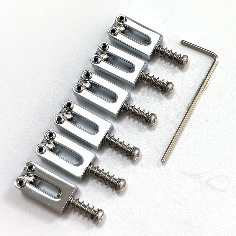 [AUSTRALIA] - Guitar Bridge Saddles 10.5mm Zinc Alloy Electric Guitar Saddles Guitar Tremolo Bridge Saddles for Fender Strat St Tele Telecaster 6 String Electric Guitar Replacement Parts (Bright Chrome） Chrome Light 