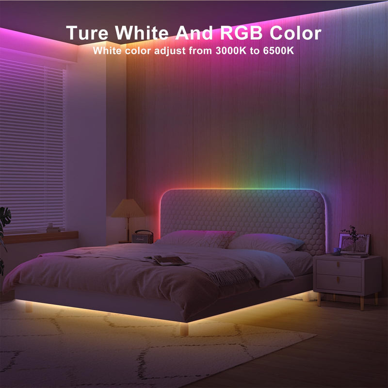 [AUSTRALIA] - Tatazone 32.8ft RGBWW+IC WiFi Smart Flowing Led Strip Light, RGB Chasing Effect+Tunable White 3000K-6500K Led Lights Compatible with Alexa and Google, Color Changing, Music Sync for Bedroom 