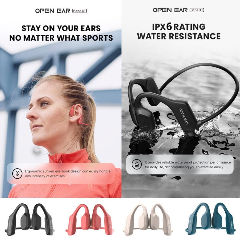 Running Wireless Waterproof Bone Conducting Conduction Headphones Bluetooth Bone Conduction Earbuds Earphones Headset Waterproof Open Ear Earbuds Headphones Wireless Bluetooth Beige