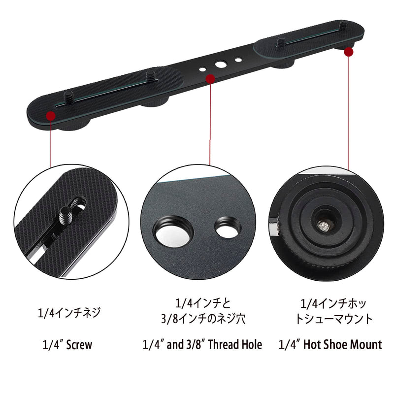 30cm Dual Speedlite Camera Mount Tripod Bracket Flash Extension Bar,10" Dual Tripod Bracket for Camera,LED Video Light,DSLR Camera,Flash Light 30cm