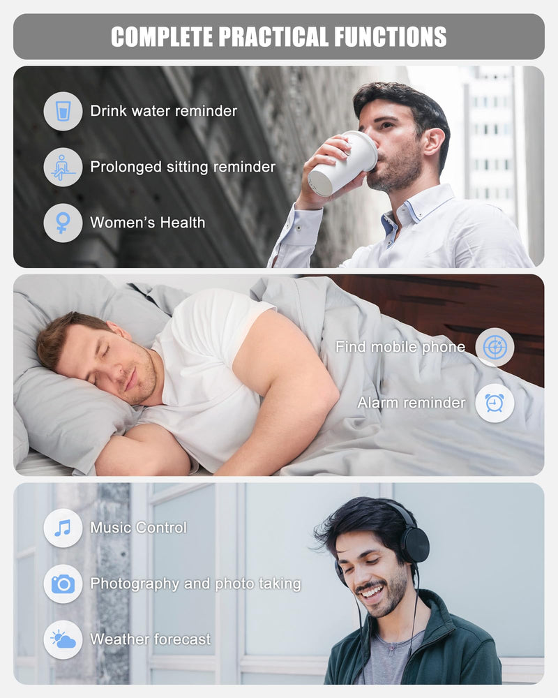 Fitness Tracker, Smart Watch for Women Men with 24/7 Heart Rate/Blood Pressure/Blood Oxygen Monitor,Sleep Tracker,Step & Calorie Counter, IP68 Waterproof Fitness Watches Compatible with Android&iPhone Blue