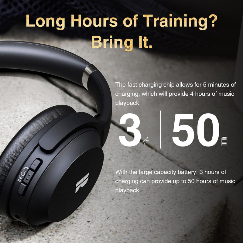 Bluetooth Headphones, Premium Active Noise Cancelling Wireless Headphones Over Ear, 50H Playtime, Hi-Res Audio, Deep Bass, Memory Foam Ear Cups for Travel, Home Office | Hi-Res, cVc 8.0 Noise Canceling Mics, ANC, Deep Bass, 3.5mm Cable, Foldable Carry ...