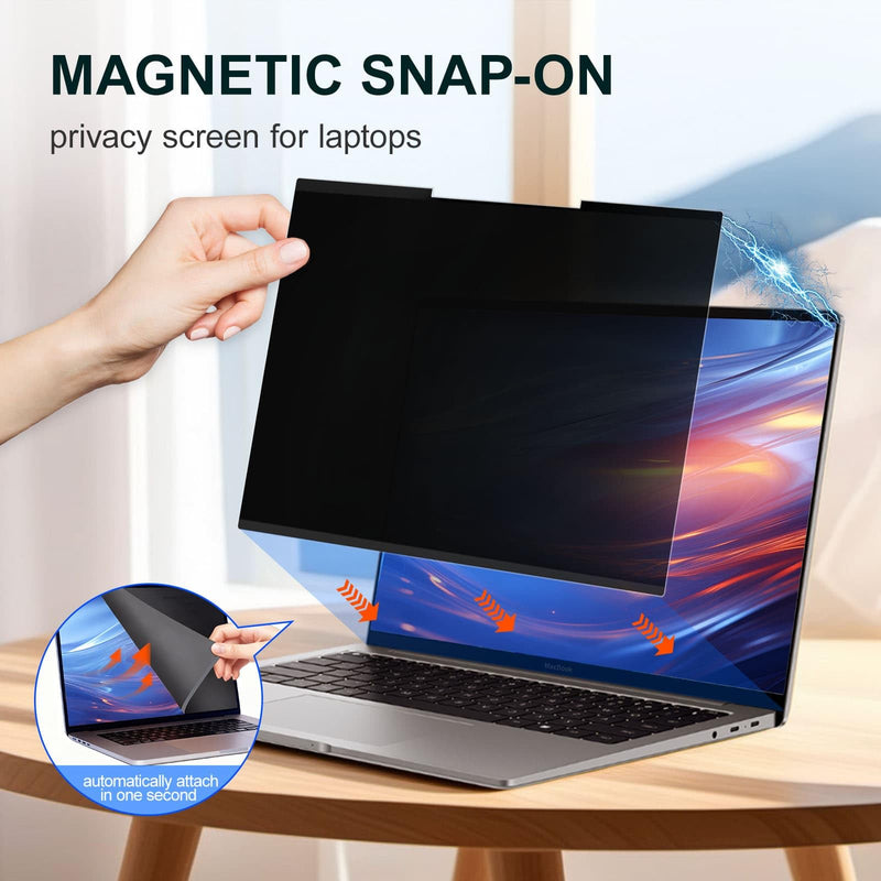 2Pack Magnetic 16 Inch Laptop Privacy Screen 16:10 Aspect Ratio, Removable Anti-Blue/Glare Protector Film, Anti Spy Desktop Security Private Filter 16in 16inch 2pcs Beige