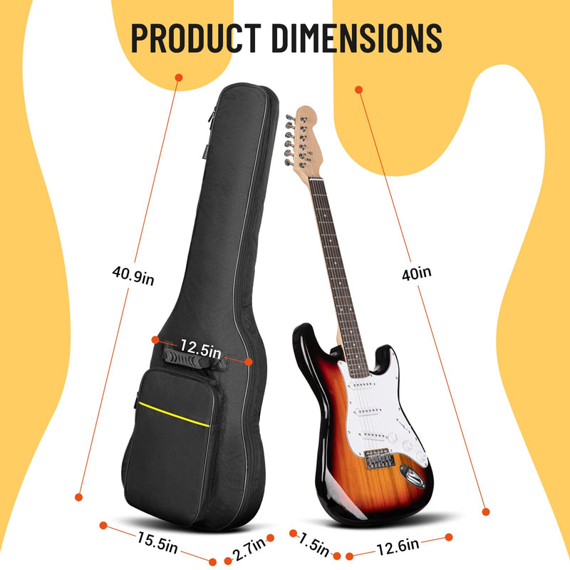 CAHAYA Electric Guitar Bag Gig Bag 6mm Padding Backpack Padded Soft Guitar Case Black CY0226 Electric Bag
