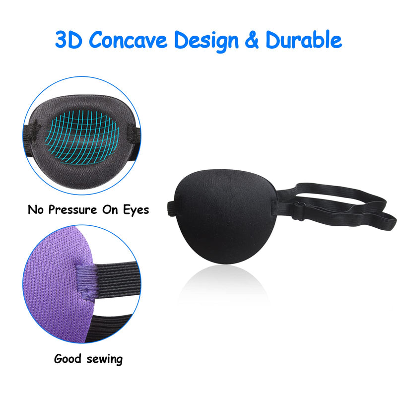 6PCS Eye Patch, Adjustable Soft Eye Patches for Adults and Kids,Medical Eyepatch,Amblyopia Lazy Eye Patches for Left or Right Eyes, 6 Colors